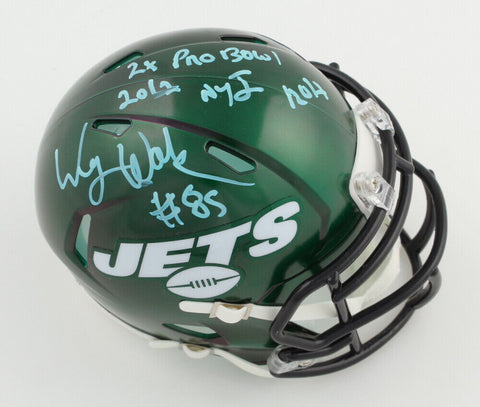 Wesley Walker Signed Jets Speed Mini Helmet Insc. "2xPro Bowl" & "2012 NYJ ROH