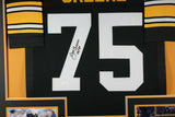 JOE GREENE (Steelers black TOWER) Signed Autographed Framed Jersey JSA