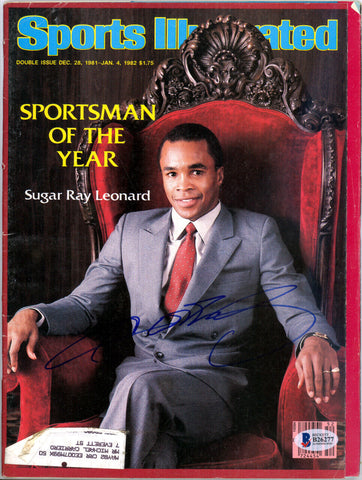 Sugar Ray Leonard Autographed Sports Illustrated Magazine Beckett BAS #B26277
