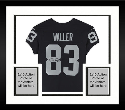 Framed Darren Waller Las Vegas Raiders Signed Black Elite Jersey