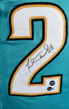 Fred Taylor Autographed Teal Pro Style Jersey- Beckett W Hologram *Black