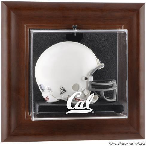 California Bears Brown Framed Wall-Mountable Mini Helmet Display Case
