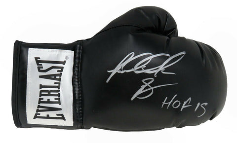 Riddick Bowe Signed Everlast Black Boxing Glove w/HOF 2015 - SCHWARTZ COA