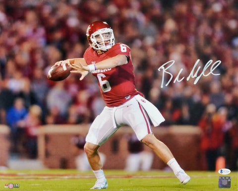 Baker Mayfield Signed Oklahoma Sooners 16x20 HM Passing Photo-Beckett W Auth