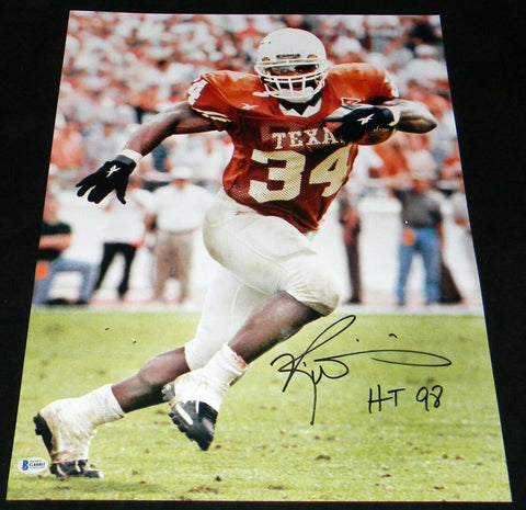 RICKY WILLIAMS AUTOGRAPHED SIGNED TEXAS LONGHORNS 16x20 PHOTO BECKETT W/ HT 98