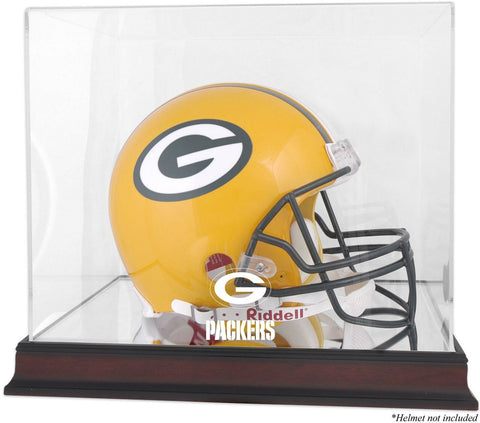 Packers Mahogany Helmet Logo Display Case with Mirror Back-Fanatics