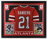 Deion Sanders Signed Atlanta Falcons 35x43 Framed Jersey (Beckett Hologram) D B