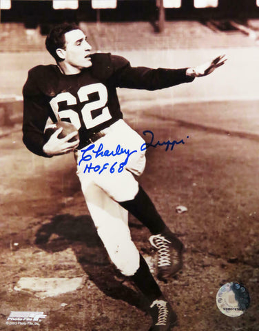 Charley Trippi Signed Cardinals B&W Pose With Football 8x10 Photo w/HOF'68 - SS
