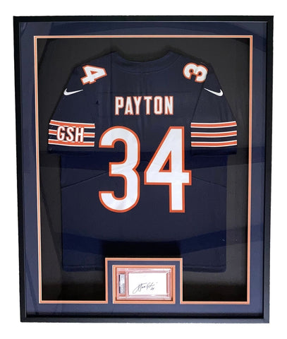 Walter Payton Framed Bears Nike Football Jersey w/ Slabbed Signed Index Card PSA