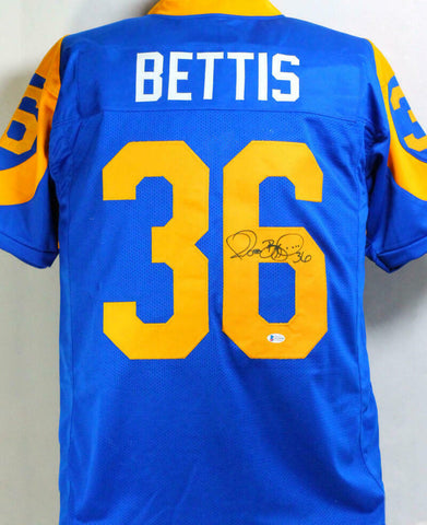 Jerome Bettis Autographed Blue/Yellow Pro Style Jersey - Beckett W *Black