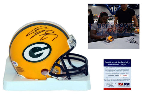 Eddie Lacy SIGNED Green Bay Packers Mini Helmet - PSA/DNA - Rookie Autograph