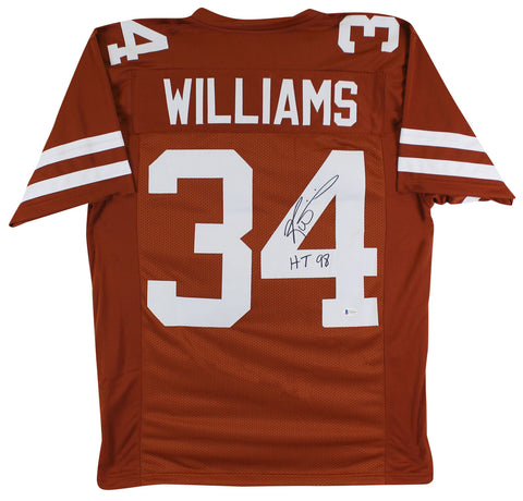 Ricky Williams "HT '98" Authentic Signed Orange Pro Style Jersey BAS Witnessed