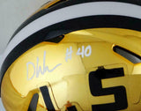 Devin White Autographed LSU Tigers Chrome Speed Mini Helmet-Beckett Auth *White