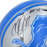 Calvin Johnson Detroit Lions Signed Speed Authentic Helmet with "HOF 2021" Insc