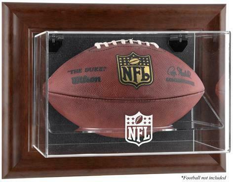 NFL Brown Framed Wall-Mountable Football Logo Display Case-Fanatics