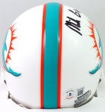 Mike Gesicki Autographed Miami Dolphins Speed Mini Helmet- Beckett W *Black