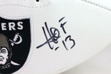Warren Sapp Autographed Raiders Logo Football w/ HOF- Beckett Witness