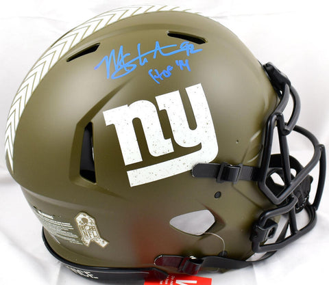 Michael Strahan Signed Giants F/S Salute to Service Speed Auth. Helmet-Beckett W