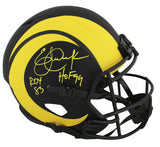 Rams Eric Dickerson "HOF/ROY" Signed Eclipse Full Size Speed Rep Helmet BAS Wit