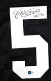 Jack Lambert Autographed Black Pro Style STAT Jersey w/ HOF- Beckett W Holo *Blk