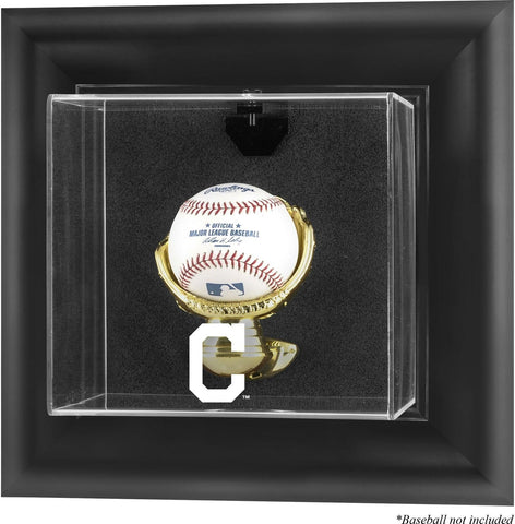 Indians Black Framed Wall- Logo Baseball Display Case-Fanatics