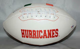 Ray Lewis Autographed Univ of Miami Hurricanes Logo Football PSA/DNA Auth *right