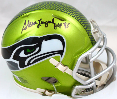 Steve Largent Signed Seattle Seahawks Flash Speed Mini Helmet w/HOF-BeckettWHolo