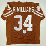 Autographed/Signed RICKY WILLIAMS Texas Orange College Football Jersey BAS COA
