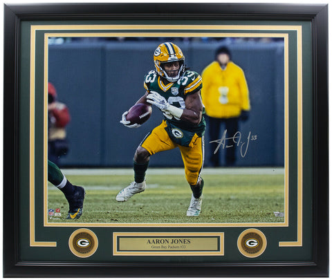 Aaron Jones Signed Framed Green Bay Packers 16x20 Photo Fanatics