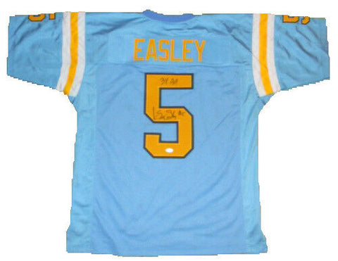 KENNY EASLEY SIGNED AUTOGRAPHED UCLA BRUINS #5 BLUE JERSEY JSA W/ 3X AA