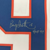 Autographed/Signed BRYAN TROTTIER HOF 97 New York White Hockey Jersey JSA COA