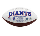 Tiki Barber Signed New York Giants Embroidered White NFL Football