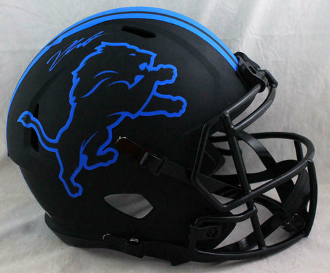 D'Andre Swift Signed Detroit Lions F/S Eclipse Speed Helmet- Fanatics Auth *Blue
