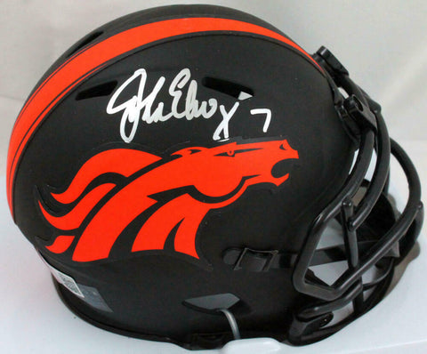 John Elway Autographed Denver Broncos Eclipse Speed Mini Helmet-Beckett W Holo