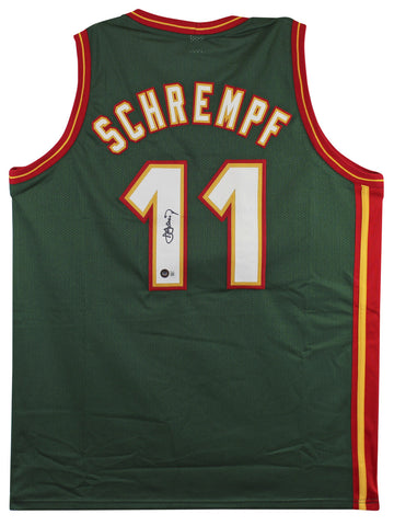 Detlef Schrempf Authentic Signed Green Pro Style Jersey BAS Witnessed