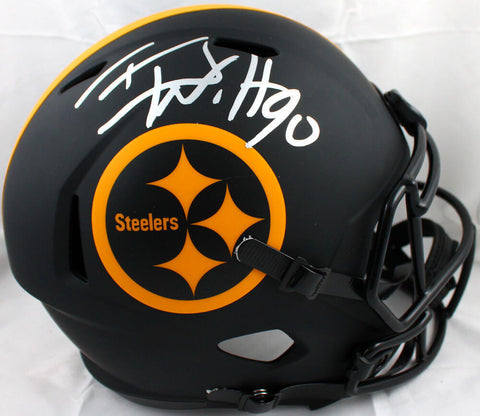 TJ Watt Autographed Pittsburgh Steelers F/S Eclipse Speed Helmet -Beckett W Holo