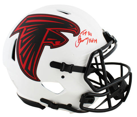 Falcons Tony Gonzalez HOF 19 Signed Lunar Full Size Speed Proline Helmet BAS Wit