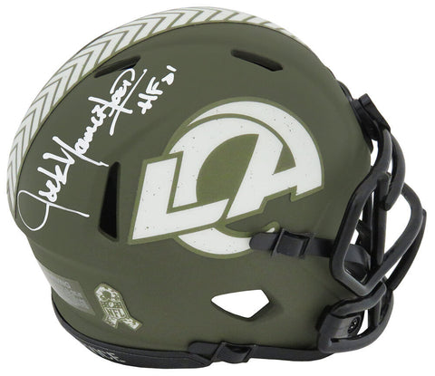 Jack Youngblood Signed Rams SALUTE Riddell Speed Mini Helmet w/HF'01 - (SS COA)