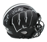 JJ,TJ, Derek Watt Signed Wisconsin Badgers Speed Authentic Eclipse NFL Helmet