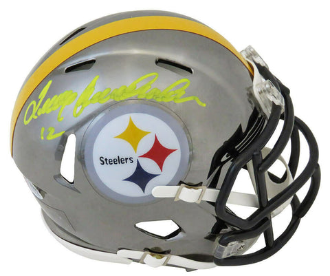 Terry Bradshaw Signed Pittsburgh Steelers Chrome Riddell Mini Helmet (Beckett)