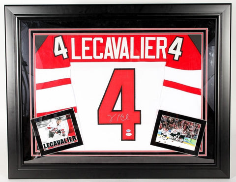 Vincent Lecavalier Signed Team Canada 28x36 Custom Framed Jersey Display JSA COA