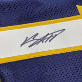Framed Autographed/Signed Keenan Allen 3x42 Los Angeles Navy Blue Jersey JSA COA
