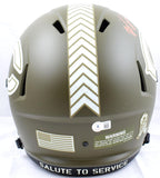 Brian Urlacher Signed Bears F/S Salute to Service Speed Helmet w/HOF- Beckett W