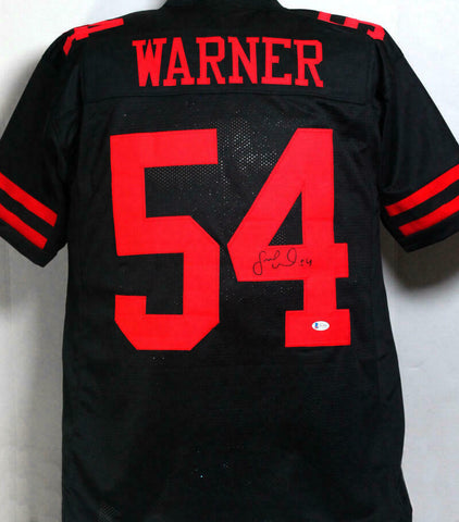 Fred Warner Autographed Black Pro Style Jersey - Beckett W Auth *4