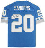 Framed Barry Sanders Detroit Lions Signed Blue Mitchell & Ness Replica Jersey