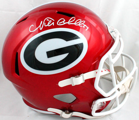 Nick Chubb Autographed Georgia Bulldogs F/S Flash Speed Helmet-Beckett W Holo