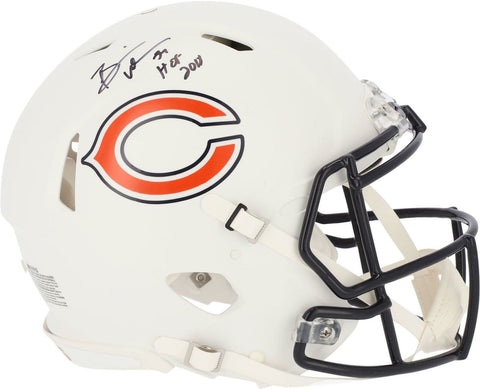 Brian Urlacher Chicago Bears Signed Flat White Authentic Helmet & HOF 2018 Insc