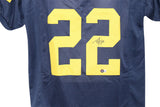 Ty Law Autographed/Signed College Style Blue XL Jersey BAS 33202