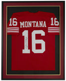 Joe Montana Signed Framed Custom Red Pro Style Football Jersey JSA ITP