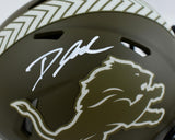 D'Andre Swift Signed Lions Salute to Service Speed Mini Helmet-Beckett W Holo